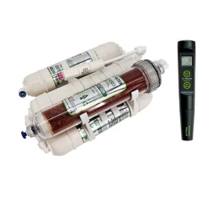 Waterro omvendt osmose 100 GPD inkl. DI Resin Inkl. valgfri testpen PH55 eller EC59 TDS